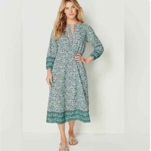 J. Jill Green Printed Midi Dress